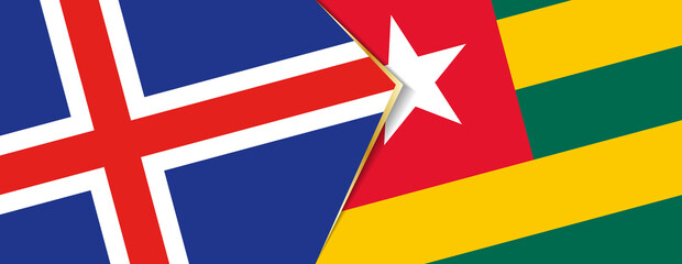 Iceland and Togo flags, two vector flags.
