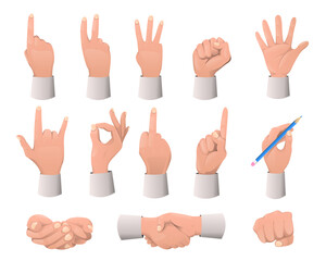 Hand gesture collection. Various gestures