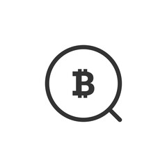 Looking for bitcoin icon. Search symbol modern, simple, vector, icon for website design, mobile app, ui. Vector Illustration