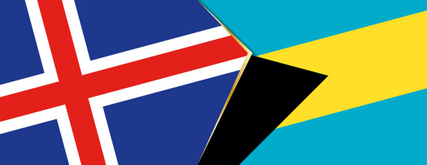Iceland and The Bahamas flags, two vector flags.