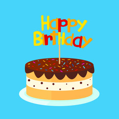 painted chocolate iced birthday cake