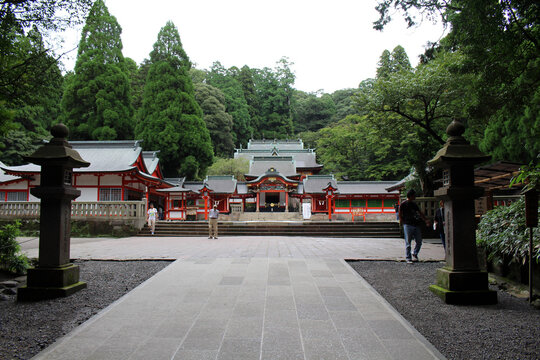 Main temple of Kirishima Jingu Shrine in Kagoshima