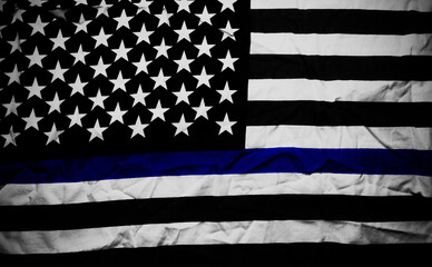 An American flag symbolic of support for law enforcement,USA flag