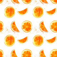 Watercolor orange watercolor seamless for textile design