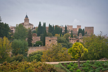 Alhambra and cloudy day