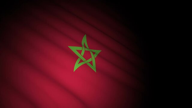 morocco flag blowing in wind