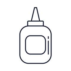 bottle of glue, line style icon vector illustration design