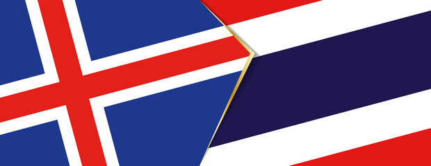 Iceland and Thailand flags, two vector flags.