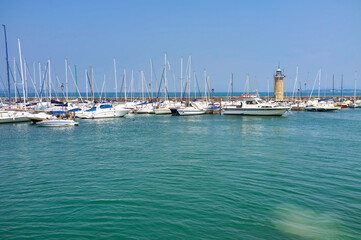 The Touristic port of Sirmione, along the shores of Garda Lake. It's the largest lake of Northern Italy (divided by Lombardy, Veneto and Trentino Region).