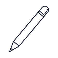 pencil with eraser, line style icon vector illustration design