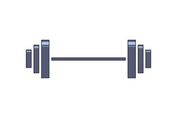 The barbell with set of weights for the fitness centre
