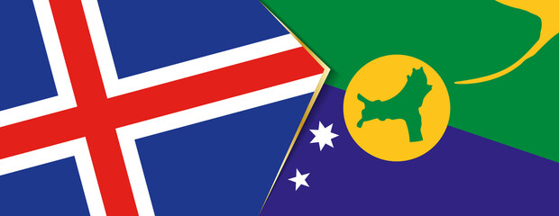 Iceland and Christmas Island flags, two vector flags.