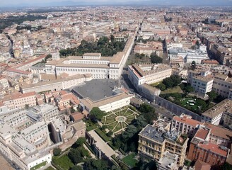 Fototapeta premium View across the urban landscape with generic architecture Rome Italy