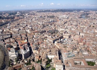 View across the urban landscape with generic architecture Rome Italy
