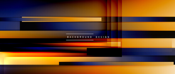 Fototapeta premium Dynamic lines on fluid color gradient. Trendy geometric abstract background for your text, logo or graphics