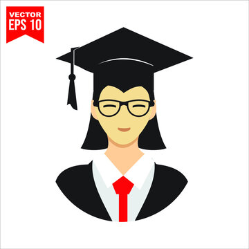 graduation cap and diploma icon symbol Flat vector illustration for graphic and web design.