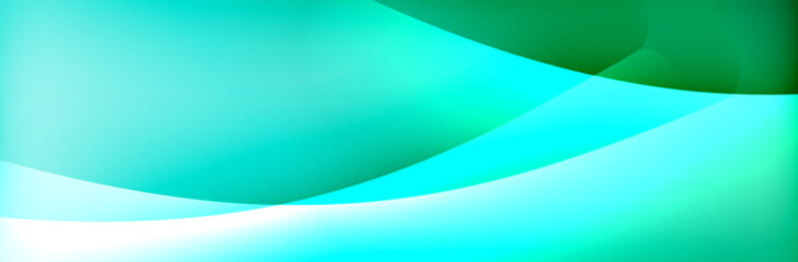 Fluid gradient neon color waves, vector abstract background