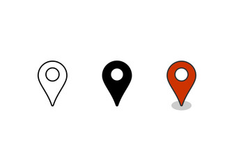 Fototapeta premium Pin Map Icon set. Location point vector