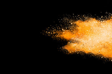 Fototapeta na wymiar Explosion of colored powder isolated on black background. 