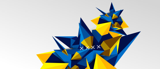 3d low poly abstract shape background vector illustration