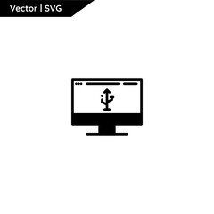 Web and computer icon with trendy solid style. Minimalist and elegant. Pure vector.