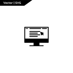 Web and computer icon with trendy solid style. Minimalist and elegant. Pure vector.