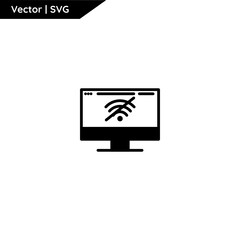 Web and computer icon with trendy solid style. Minimalist and elegant. Pure vector.