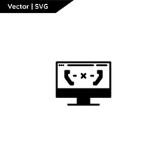 Web and computer icon with trendy solid style. Minimalist and elegant. Pure vector.