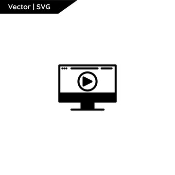 Web and computer icon with trendy solid style. Minimalist and elegant. Pure vector.