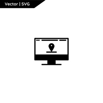 Web and computer icon with trendy solid style. Minimalist and elegant. Pure vector.