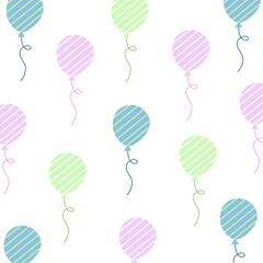 Cartoon balloons seamless pattern vector