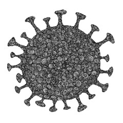 Corona Virus Muster Spirale Illustration Schwarz