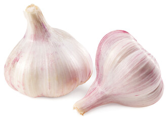 garlic isolated on white background. full depth of field