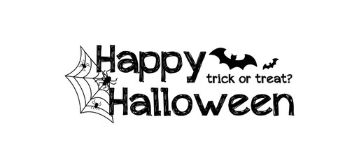 Happy halloween vector text. Halloween lettering. Happy halloween illustration. Halloween. Happy halloween text on white background.