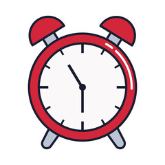 alarm clock, wake up time, line and fill style icon vector illustration design
