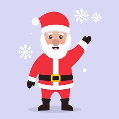 Cute Santa Claus Christmas mascot logo design illustration