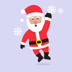 Cute Santa Claus Christmas mascot logo design illustration