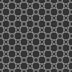 Seamless background with geometric shapes. Monochrome, black and white colors. Vector image