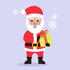 Cute Santa Claus Christmas mascot logo design illustration