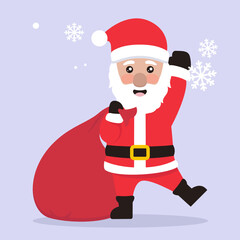 Cute Santa Claus Christmas mascot logo design illustration