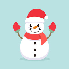 Cute Snowman mascot logo design illustration