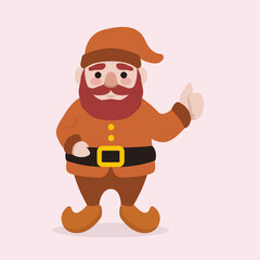 Cute dwarf mascot logo design illustration