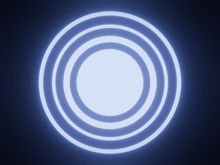 Fototapeta premium 3D rendering blue circles neon