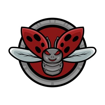 angry lady bugs mascot logo