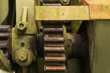 The drive gear on an old harbour crane.