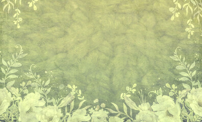 Textured background image with floral element. Very useful design element.