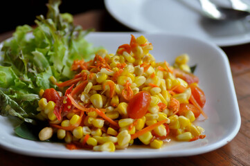 corn salad, vegetable salad