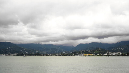 Black sea with cloudy sky in batumi city - Georgia at summer
