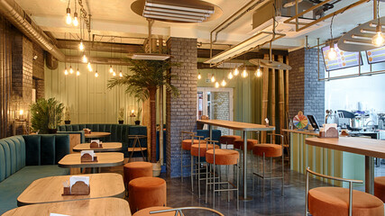 Interior of a restaurant, modern design