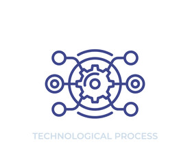 technological process vector line icon